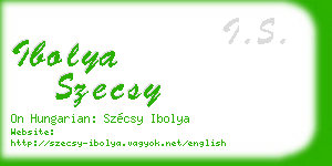 ibolya szecsy business card